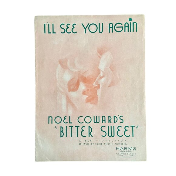 Vintage "I'll See You Again" Bitter Sweet Sheet Music By Noel Coward - Picture 1 of 4